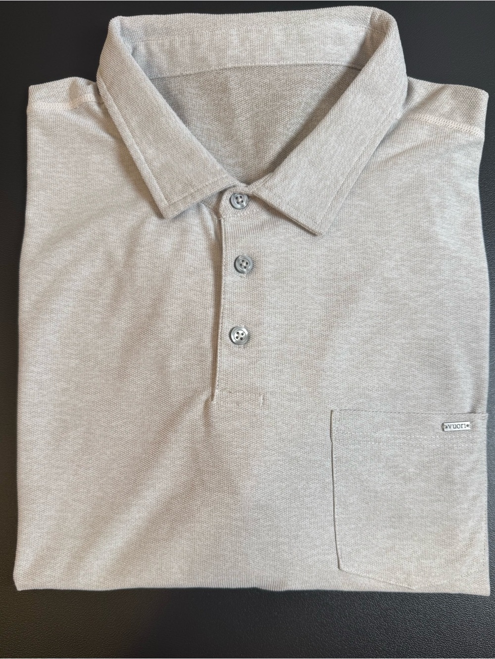 Vuori Men's Light Tan Polo with Chest Pocket Size XXL
